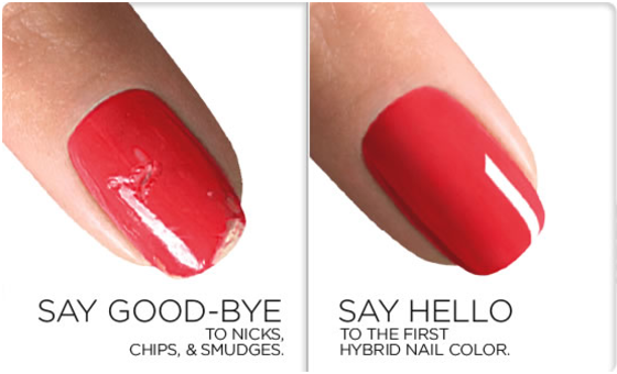 Say Good-Bye to Nicks, Chips &amp; Smudges. Say Hello to the First Hybrid Nail Colour.