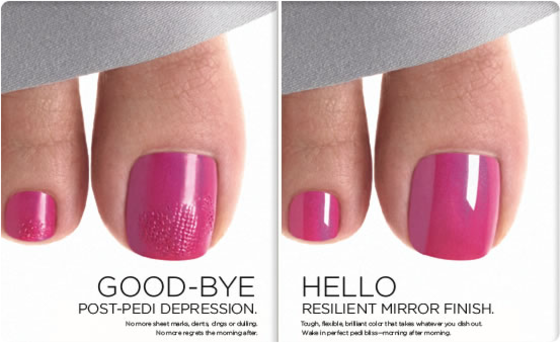 Good-Bye Post-Pedi Depression. Hello Resilient Mirror Finish.